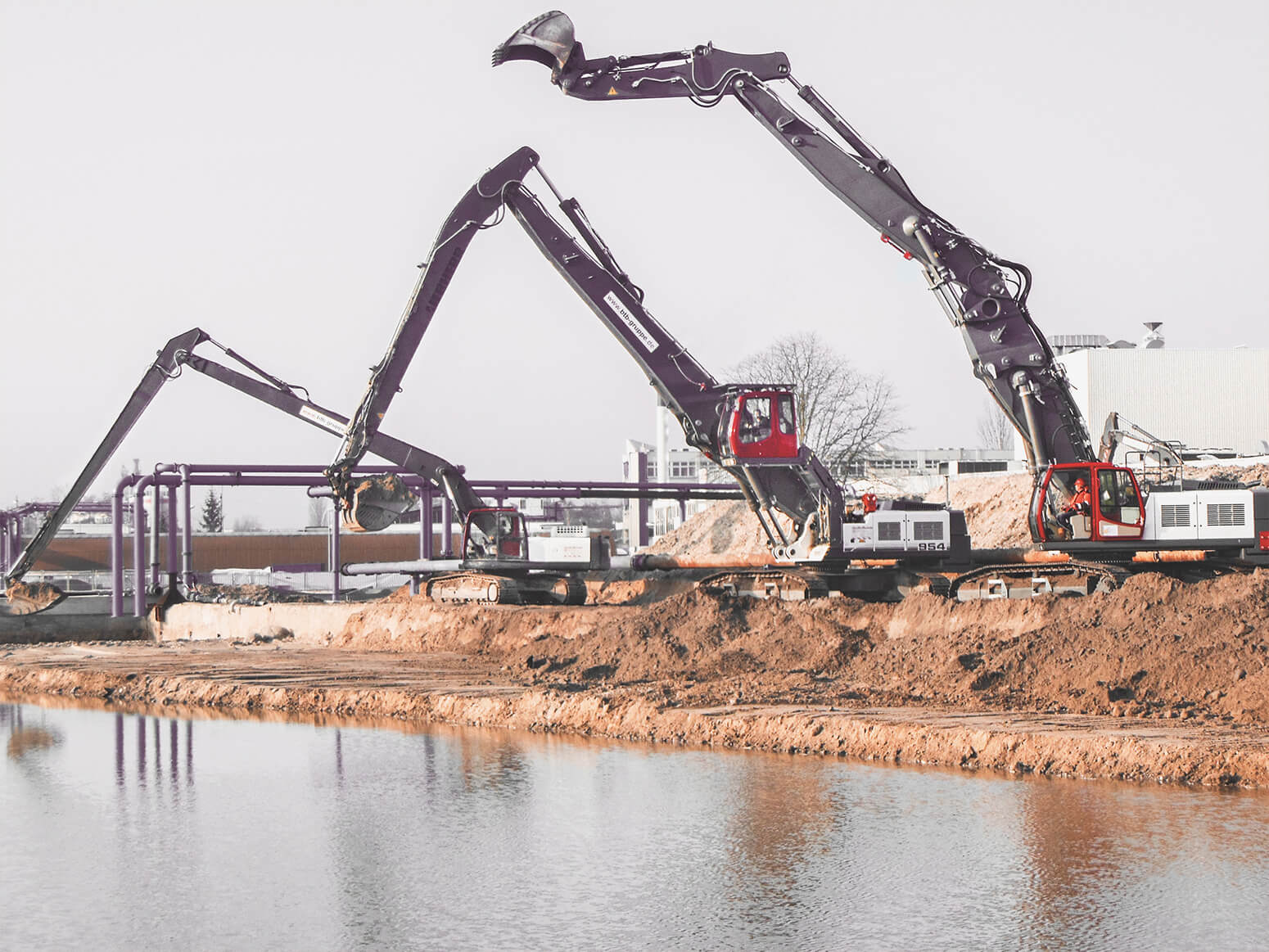 3 of our heavy underwater excavators at work